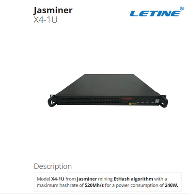 Mineur 1200W 520Mh/S X4-1U de Jas de machine d'abattage d'ETH