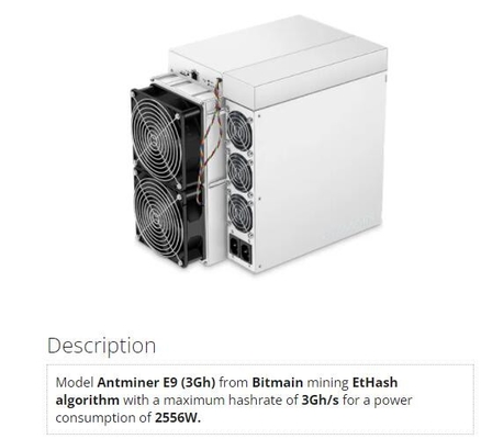Rentabilité EtHash ETH etc. de l'antminer e9 de bitmain de Bitmain Asic Antminer E9 3Gh/S 2556W la plupart d'asics rentable