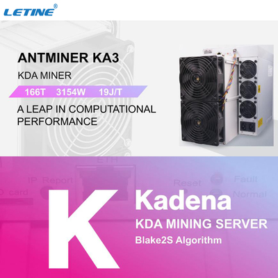 bénéfice 100USD de l'antminer le plus puissant ka3 KDA Blake2S du mineur de refroidissement par l'air 166Th davantage
