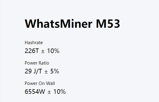 Mineur hydraulique d'algorithme de Water Cooling SHA-256 de mineur de Whatsminer M53 Asic