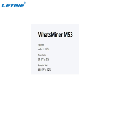 Interface élevée d'Ethernet de Whatsminer M53 226t de mineur d'exploitation de Harshrate Asic