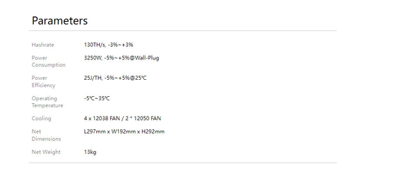 Machine d'abattage de BTC Bitcoin Avalon A1366 130th 3250W SHA-256 haut Hashrate