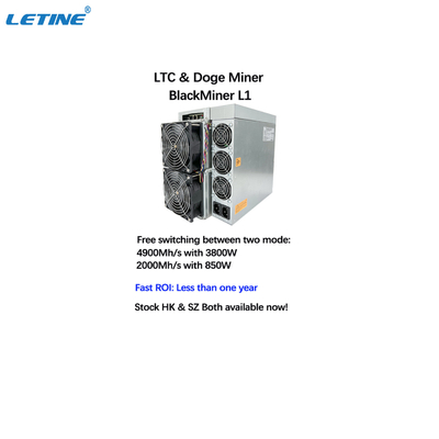 Pièce de monnaie rapide de DOGE de Blackminer L1 4900MH 2000MH LTC de machine de ROI High Profit Asic Miner