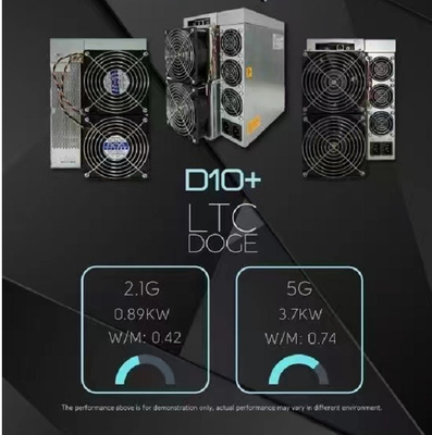 Consommation de la puissance faible 890W du mineur 2100M d'Asic de doge du marteau D10+ 5000M LTC
