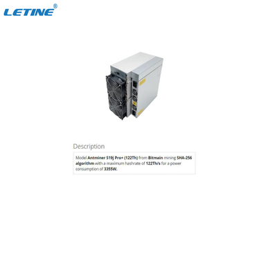 Mineur 3355W de chaîne de bloc d'algorithme de Bitcoin Miner S19j Pro+ 122T SHA 256 de mineur de Bitmain BTC