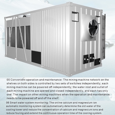 235kw Bitmain Antminer Conteneur de mineur de refroidissement par eau de conteneur hydraulique