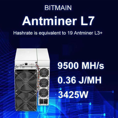 Mineur du mineur L7 de refroidissement par l'air de Litecoin Dogecoin Antminer L7 9500M 9300M 9160M 9050M 8800M 8550M Scrypt Algorithm Scrypt