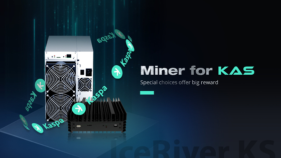 pièce de monnaie de tiret extrayant le mineur de KASPA KAS Miner Ice River KS0 100G 65Watt Kaspa Asic