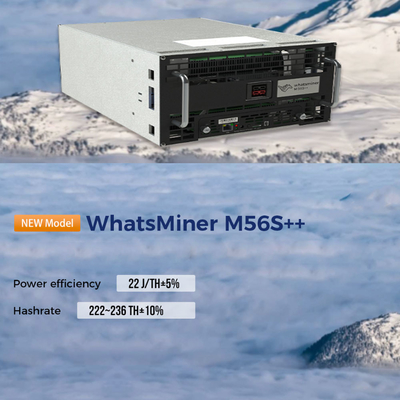WhatsMiner M56S M56S++ MicroBT extrayant l'algorithme SHA-256 avec un hashrate maximum