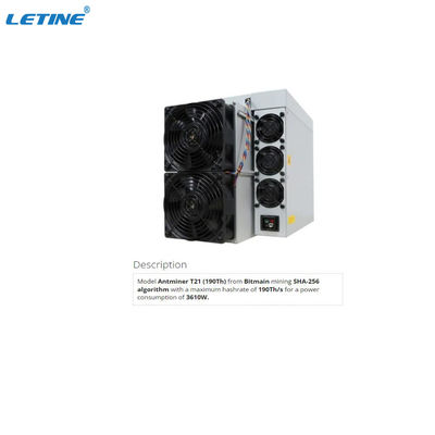 CE Bitmain Antminer T21 190Th SHA-256 L'algorithme de l'exploitation minière Bitcoin