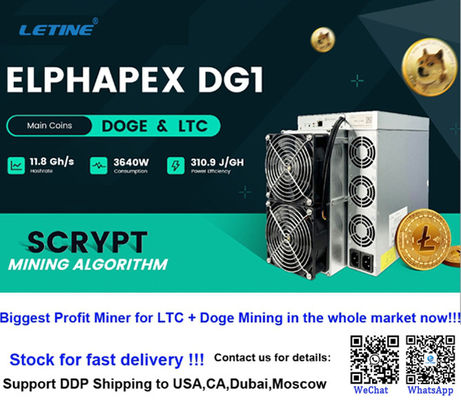 Nouveau Asic Miner Elphapex DG1 11G DG1+ 14G 14.4G LTC Doge Coin Miner Antminer L7 L9 17.6G LTC Miner