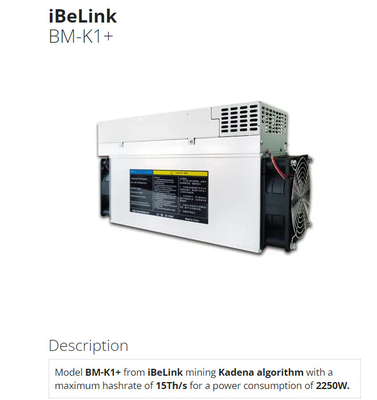 mineur BM-K1+ d'iBeLink de 2250W 74db pour le mien de la pièce de monnaie de Kadena KDA