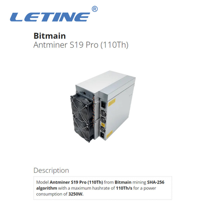Mineur 3355W de chaîne de bloc d'algorithme de Bitcoin Miner S19j Pro+ 122T SHA 256 de mineur de Bitmain BTC