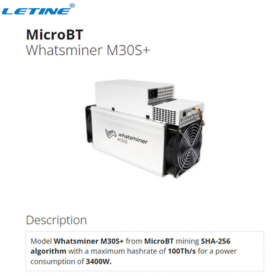 interface de l'Ethernet 75db des mineurs 3400W M30s SHA 256 de 100Th/S M30s+ Asic