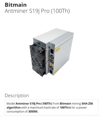 De Bitmain Aisc pro 110T SHA-256 BTC antminer s19 pro 104T 96T 95T de mineur du mineur S19J