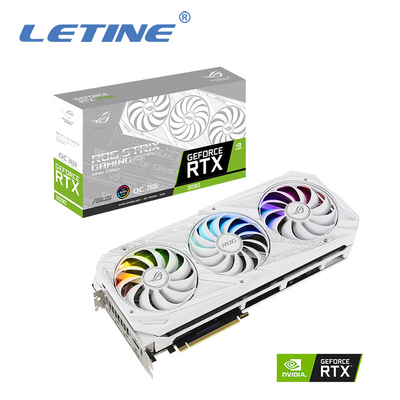 Haute carte graphique de Hashrate ROG-STRIX-RTX3090-O24G-WHITE avec 24GB GDDR6X 1890 mégahertz d'overclock de soutien