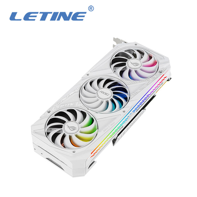 Haute carte graphique de Hashrate ROG-STRIX-RTX3090-O24G-WHITE avec 24GB GDDR6X 1890 mégahertz d'overclock de soutien