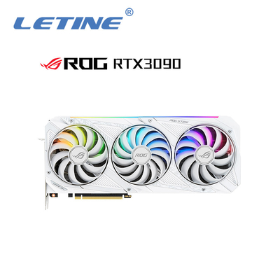Haute carte graphique de Hashrate ROG-STRIX-RTX3090-O24G-WHITE avec 24GB GDDR6X 1890 mégahertz d'overclock de soutien