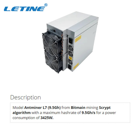 Mineur de Nicehash 9.5Gh Antminer L7 3425W 75db pour le mien de Dogecoin et de pièce de monnaie de LTC