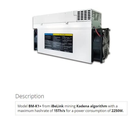 Algorithme du mineur BM-K1+ 15Th/S K1 Blake 2s-Kadena d'iBeLink de CKB KDA