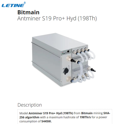L'hydraulique 198Th de Bitmain Asic Antminer Bitmain Antminer S19 Pro+ de l'algorithme SHA-256