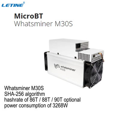 Machine d'abattage de MicroBT Whatsminer M30S 90T 88T 86T 84T de mineur de SHA 256 Asic Bitcoin crypto