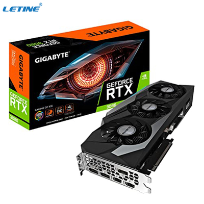 Fans de la carte graphique 3 WINDFORCE d'OC 12G de jeu de GeForce RTX 3080 de gigaoctet
