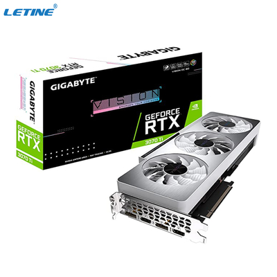 Carte graphique du rtx 3070 argentés d'OC 8G de vision de Ti de GeForce RTX 3070 de GIGAOCTET de Graphic Card de mineur de couleur