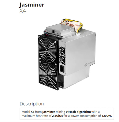 Crypto mineur asic de JASMINER X4 2.5GH 5GB ETH etc. 1200W ETCHASH ETHHASH