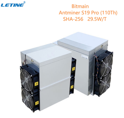 Mineur Bitmain Antminer S19 pro 110th 3250W de SHA 256 Asic Bitcoin