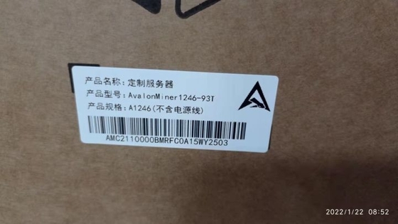 1246 algorithme 38W de 93T Canaan Avalonminer SHA 256 par mineur A1246 93T de T BTC Asic